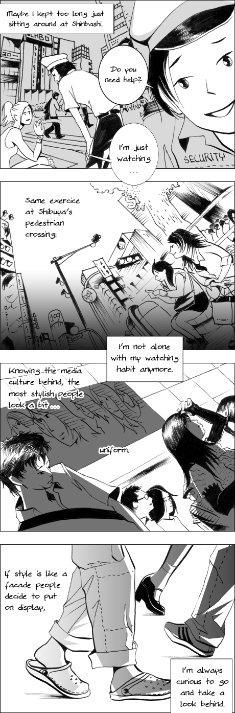 Tokyo Mosaic urban manga uniforms Shinbashi Shibuya