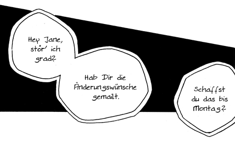 'Hey, Jane, am I disturbing you? Just mailed you the client's change requests. Can you make it til Monday?' slice of life freelancer comic 07 nightmare project